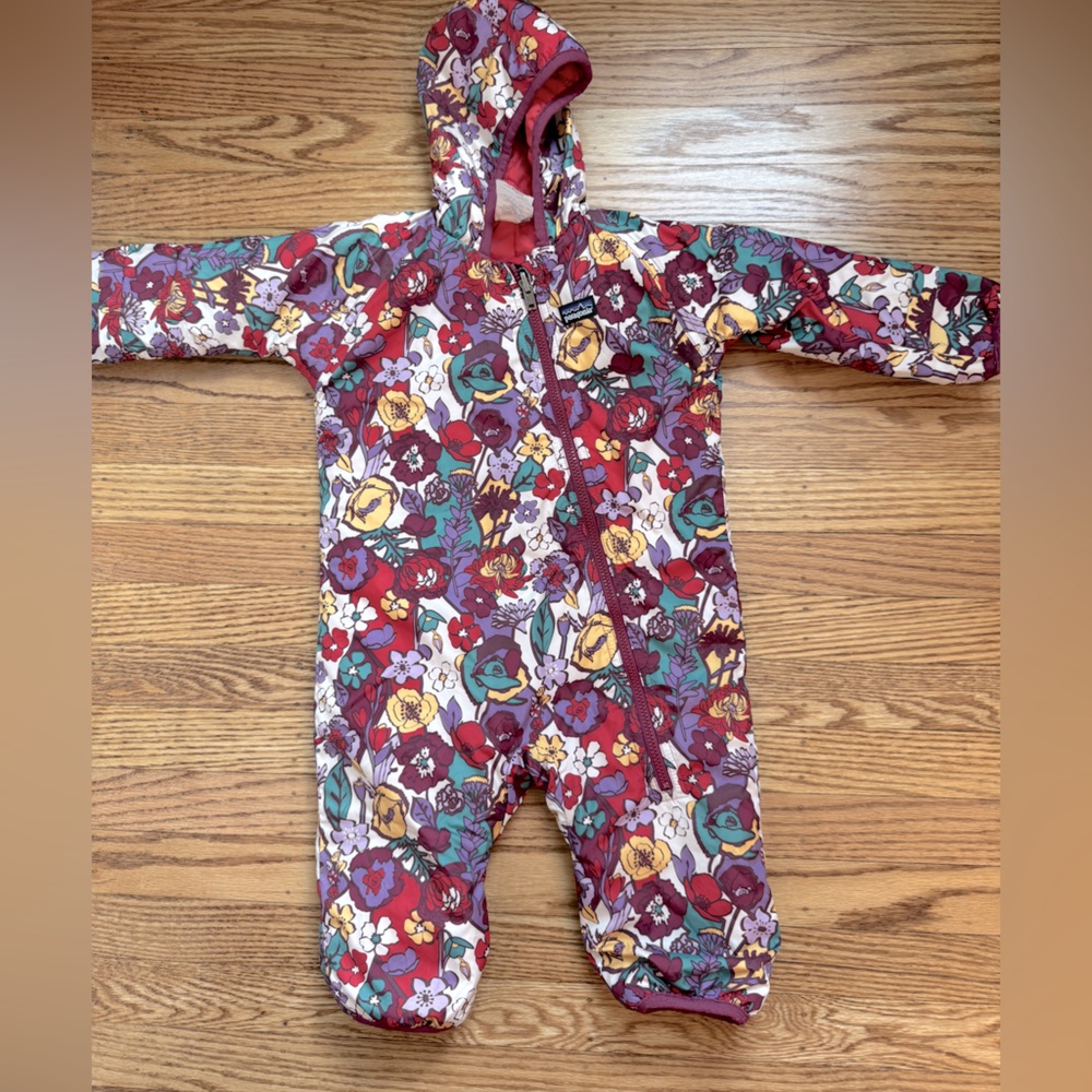 Patagonia Baby Reversible Snow Suit - Red and Purple